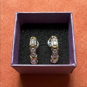 Moissanite Elegant Gold and Silver Earrings